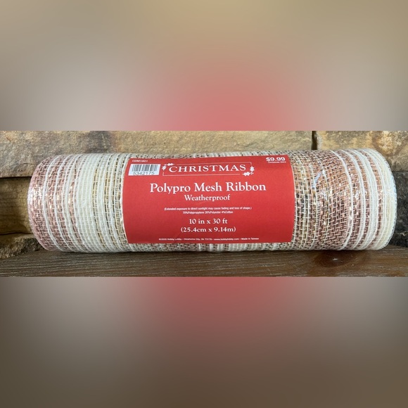 3 Wired Ribbon & 1 Roll Christmas Polypropylene Mesh Ribbon - Picture 8 of 11
